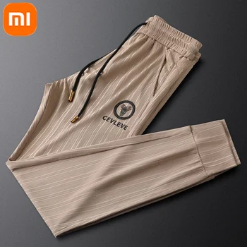 Новата икона на Xiaomi YOUPIN, бродирана с коприна лед, всекидневни спортни панталони с девет точки, мъжки летни тънки дишащи панталони с завязками