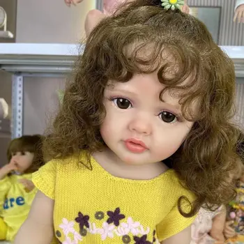 22-Инчовата мека силиконова Vinyl Кукла за Цялото тяло Reborn за Малки Момичета, Кукла Бети, 3D Боядисана Кожа с Genesis Paint, Коледни подаръци за Деца