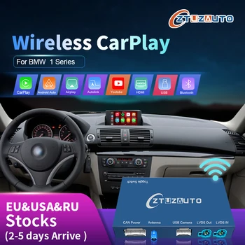 Безжична CarPlay за BMW серия 1 E81 E82 E87 E88 2008-2012 CIC система с Android Автоматично огледално линк AirPlay Youtube Навигация