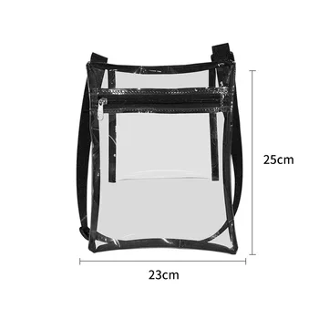 Модни прозрачна чанта-месинджър от PVC с голям капацитет на едното рамо, цветна водоустойчива прозрачна чанта