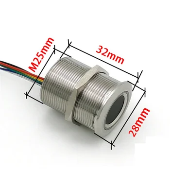 R503 кръгла RGB пръстен с led индикатор контрол на DC3.3V MX1.0-6Pin капацитивен модул на пръстови отпечатъци, сензор скенер, 15 мм R503 кръгла RGB пръстен с led индикатор контрол на DC3.3V MX1.0-6Pin капацитивен модул на пръстови отпечатъци, сензор скенер, 15 мм 1