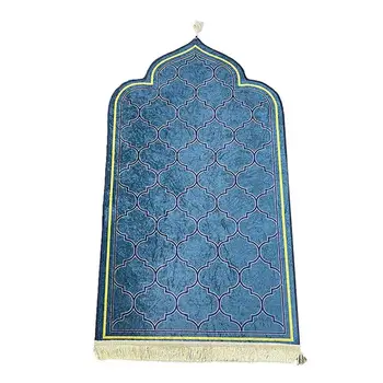 Молитвен подложка за мюсюлманския Рамадан, фланелевый килим за поклонение, килими за пода с отпечатан върху скута си, нескользящий мек преносим пътен молитвен мат