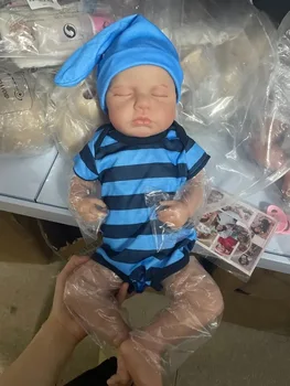 19 инча Възстановената кукла Loulou Новородено заспиване на детето ръчно изработени 3D кожа Боядисана коса Видими вени Коледен подарък
