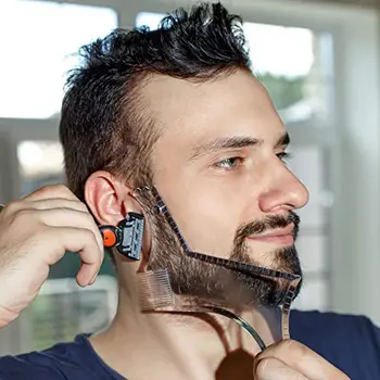 Мъжки шаблон за оформяне на брада, шаблон за стайлинг на коса, гребен за оформяне на брада, мъжки козметичен инструмент за подстригване на коса, инструмент за формиране на брадата фризьор 2023