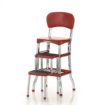 Ретро стол COSCO Stylaire + 2-стъпка стоманени табуретка с разтегателен трамплин, червен Ретро стол COSCO Stylaire + 2-стъпка стоманени табуретка с разтегателен трамплин, червен 4