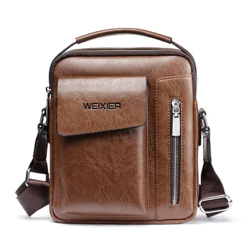 Мъжка чанта през рамо в бизнес стил, висококачествени мъжки чанти-месинджър от изкуствена кожа, чанта за през рамо в ретро стил, мъжка чанта през рамо