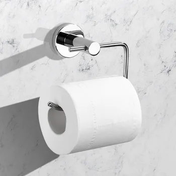 SARIHOSY Стойка за тоалетна хартия от неръждаема стомана, сребърен държач за тоалетна хартия, стенен кухненски аксесоар за съхранение в банята на дома