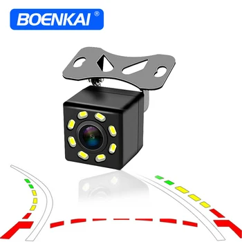 Boenkai Универсална резервно помещение с динамична траекторията на паркиране, линия на заден ход, CCD-камера за задно виждане, 8 led, водоустойчива камера за кола RCA
