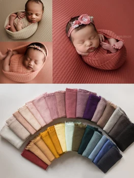 28 цвята Реквизит за снимки на новородени Рамка-чанта за боб Фон за аксесоари за фотография Одеяло от вафла тъкан