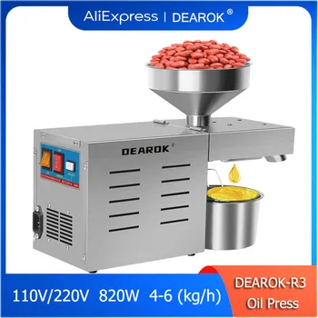 DEAROK-R3 домакински маслопресс от неръждаема стомана маслопресс 820 W Малки маслопрессы от неръждаема стомана 110/220 v