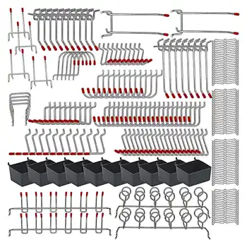 228 бр. гама от куки за колчета с метални куки Комплекти кутии за колчета Брави за колчета за организиране на системи за съхранение на инструменти