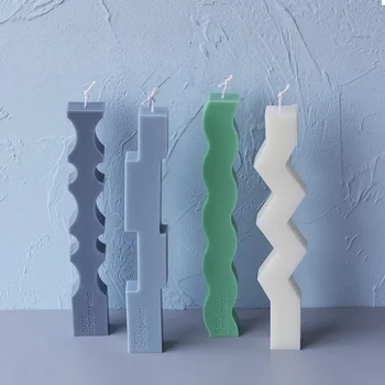 Форми за свещи за декорация на дома под формата на лента, силиконови форми, европейски прости форми за свещи, Коледни