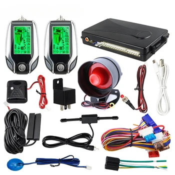 2-лентови автомобилна алармена система, сензор за удар, предупреждение, LCD дисплей, аларма, pke, влизане без ключ