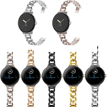 Метална каишка за часовника 22 мм от неръждаема стомана, однорядный каубойски каишка от веригата, резервни части за часовници Google Pixel, аксесоари за часовници