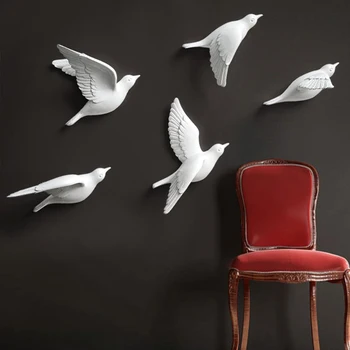 Скандинавските модни 3D стикери за стена с птици, Творчески фигури на животните от златната смола, Подаръци за дома хола на заден план стени