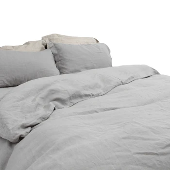 100% лен комплект постелки естествен лен пухени ленени кърпи дълбока чаршаф 45 см King queen матрак пухени