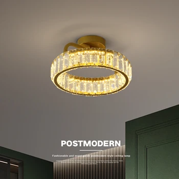 Модерен индустриален лампа в стил loft, малък полилей на тавана, модерен crystal K9, метален тавана лампа, за да влезете в коридор за кухни