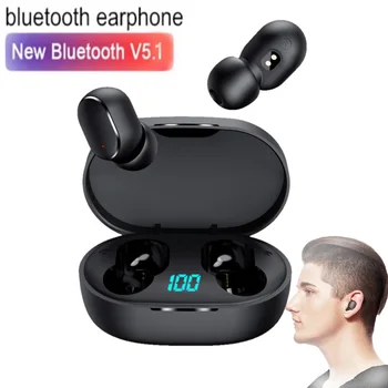 Слушалки E6S Bluetooth, безжични слушалки за намаляване на шума, спортни слушалки с микрофон