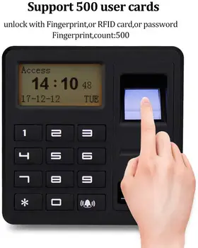 Автономен биометричен контрол на достъп с пръстови отпечатъци, контролер за една врата, самостоятелна клавиатура, RFID карта, за да влезе във вратата