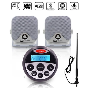 Водоустойчив морски Bluetooth стерео радио аудиоприемник MP3 плеър + 4 