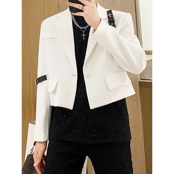 Висококачествена и стилна елегантна мъжка къса яке, сако, Street 2023, ново модерно луксозно палто с оригинален дизайн в ниша, пролетен костюм