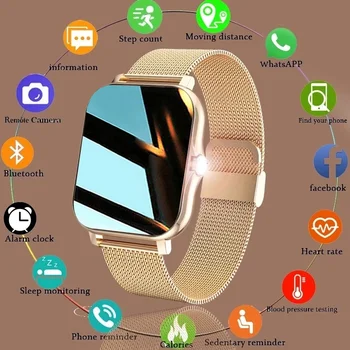 Смарт часовник с пульсометром и сърдечната активност на тялото, подходящи за мъже и жени, Bluetooth, обадете се на мобилен телефон Android smart