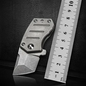 S35VN, сгъваем нож за нощуване на открито от неръждаема стомана, ключодържател от титанова сплав, инструмент за оцеляване, тактическа обтегач, мини-нож Edc