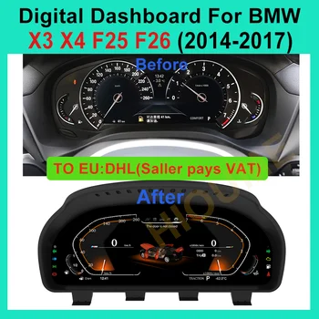12,5-инчов Екран зададено измерване на скоростта За BMW X3 X4 2014-2017 инструментално табло LCD Инструмент Автомобилен Мултимедиен Плейър Цифрова Клъстер Кабини