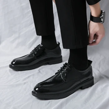 Луксозни мъжки Модел обувки-Oxfords с перфорации тип 