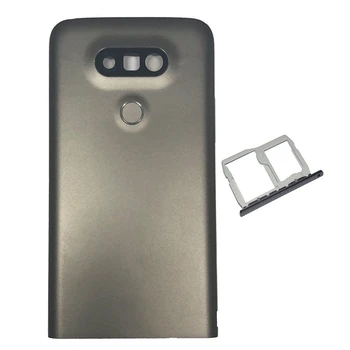 Капак на отделението за батерията на LG G5 H850 H840 метален заден корпус, капак на отделението за батерията на обектива на камерата с чекмедже за sim-карта, дубликат част