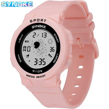 Спортни часовници SYNOKE за жени, мода водоустойчив многофункционален ръчен часовник, дамски цифрови часовници, дамски часовници Relogio Feminino