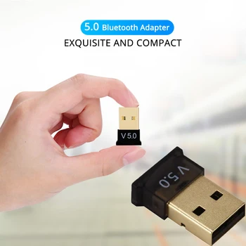 Bluetooth USB 5.0 адаптер, предавател, приемник, Bluetooth, аудио, безжичен USB адаптер, за разширяване на автомобилния компютър, PC, лаптоп
