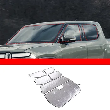 За RIVIAN R1T пикап 2022, алуминий фольговое сребърен предното стъкло на колата, пълна стъкло, слънцезащитен чадър, автомобилни аксесоари