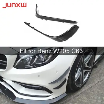 За C клас въглеродни влакна предна броня фарове за мъгла клепачите накладки за Mercedes Benz W205 C63 AMG C205 C260 C300 Седан купе 15-17
