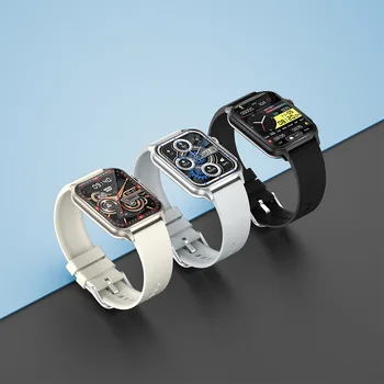 Новите смарт часовници KT64 с голям екран 1,96, ултра-тънък Bluetooth гривна за повикване, за мониторинг на сърдечната честота, водоустойчив умен часовник
