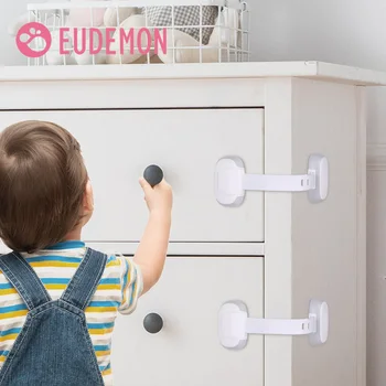 EUDEMON Заключване на шкаф за защита на деца, Защита от деца, Защитно защитник на вратите кутия Замъка на кабинета Пластмасова защита на детска вратата сигурност Loc