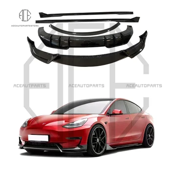 Бодикит от въглеродни влакна за Tesla Model 3, изменено ADRO, малко обемни предни и задни перваза, страничен пола, топ крило, хвостовое крило