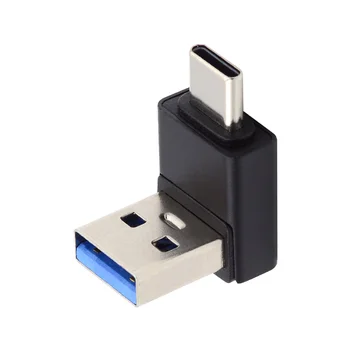 USB 3.1 Тип C включете към USB3.0 Тип A plug 10 gbps за пренос на данни под ъгъл 90 градуса Адаптер за зареждане на лаптоп, телефон USB 3.1 Тип C включете към USB3.0 Тип A plug 10 gbps за пренос на данни под ъгъл 90 градуса Адаптер за зареждане на лаптоп, телефон 1