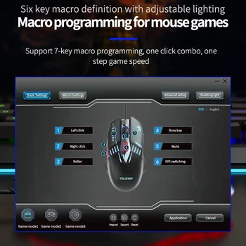 Жичен детска мишката Teucer CH-800 USB с RGB подсветка, 7 бутона за програмиране, 7200 dpi, детска мишката, за компютър Жичен детска мишката Teucer CH-800 USB с RGB подсветка, 7 бутона за програмиране, 7200 dpi, детска мишката, за компютър 3