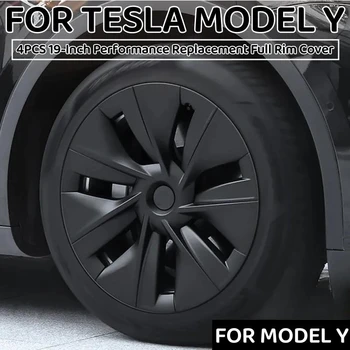 19-Цолови Капачки На Главините На Колелата За Tesla, Модел Y 2018-2023 Пълно Покритие На Колелата За Подмяна На Производителността На Оригиналната Автомобили Капачката На Главината Аксесоари