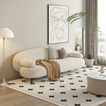 Чифт модерни дивани White Puff Удобни дивани за къмпинг хол Луксозни шезлонги за почивка Японската мебели