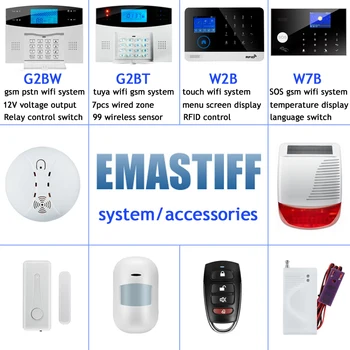 комплектни аксесоари за дома семейна безопасност GSM WIFI PSTN аларма нова безжична сирена за Пожар на сензор за дим и газ