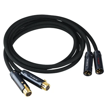 Висококачествен балансиран XLR кабел 99,99% чисто сребро Hi-Fi аудио съединителна линия за миксер, усилвател, CD-плейър