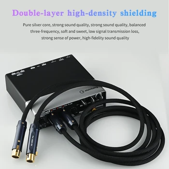 Висококачествен балансиран XLR кабел 99,99% чисто сребро Hi-Fi аудио съединителна линия за миксер, усилвател, CD-плейър Висококачествен балансиран XLR кабел 99,99% чисто сребро Hi-Fi аудио съединителна линия за миксер, усилвател, CD-плейър 2