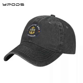 Военноморските сили на САЩ, ветеран от виетнамската ера, ретро реколта бейзболна шапка, моющаяся памучен регулируема шапка, шапка за мъже