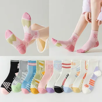 Модни Чорапи под налягане за Жени, Чорапи със средна дължина, Спортни Чорапи, Чорапи за Фитнес, Йога, Джогинг, Чорапи за Скейтборд, Корейски Дамски Модни Чорапи