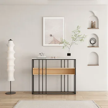 Метален модерен приставной маса в скандинавски естетически минималистичном стил, холни маси премиум-клас, бяла проста мебели за хола Mesa Auxiliar