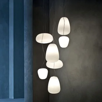 Nordic simlpe млечно-бели висящи лампи E27 стъклена лампа с една глава за дневна трапезария спалня нощни ресторант кафе-бар