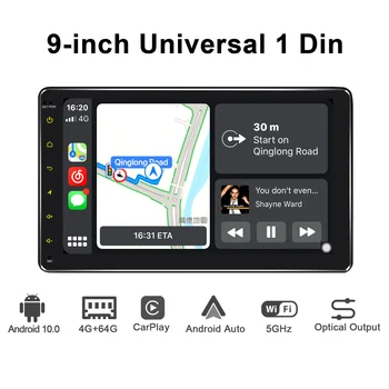 Авторадио Android 1 din радио с екрана 9 инча Android 10 Централна мултимедийна аудио система GPS, TV Цифров безжичен Carplay 4G Авторадио Android 1 din радио с екрана 9 инча Android 10 Централна мултимедийна аудио система GPS, TV Цифров безжичен Carplay 4G 2