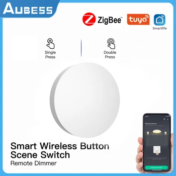 AUBES Sasha ZigBee Преминете на сцената, свързване на няколко сцени, безжична интелигентна бутон на дистанционното управление, интелигентен дом, портал за Zigbee, необходимостта от